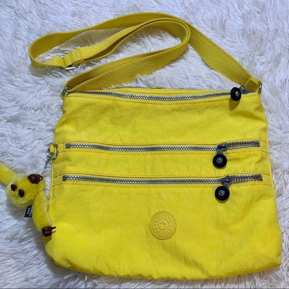 Kipling Yellow Travel Crossbody Bag Purse